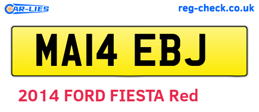 MA14EBJ are the vehicle registration plates.