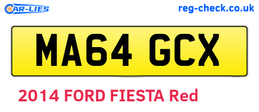 MA64GCX are the vehicle registration plates.