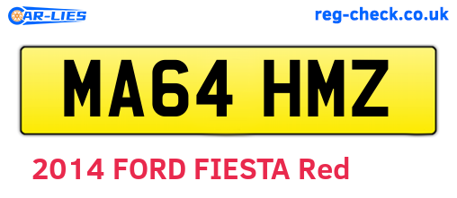 MA64HMZ are the vehicle registration plates.