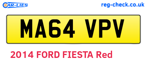 MA64VPV are the vehicle registration plates.
