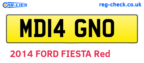 MD14GNO are the vehicle registration plates.