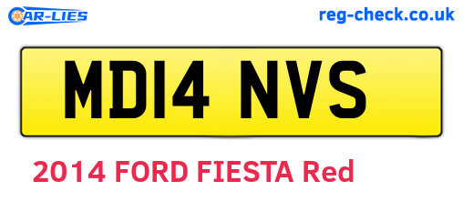 MD14NVS are the vehicle registration plates.