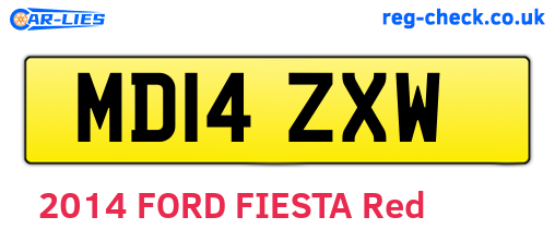 MD14ZXW are the vehicle registration plates.