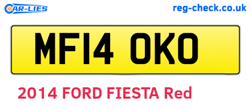 MF14OKO are the vehicle registration plates.