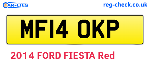 MF14OKP are the vehicle registration plates.