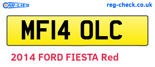 MF14OLC are the vehicle registration plates.