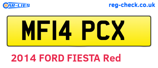 MF14PCX are the vehicle registration plates.