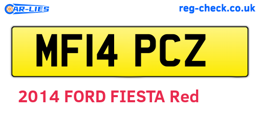 MF14PCZ are the vehicle registration plates.