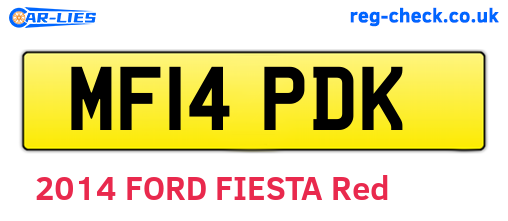 MF14PDK are the vehicle registration plates.