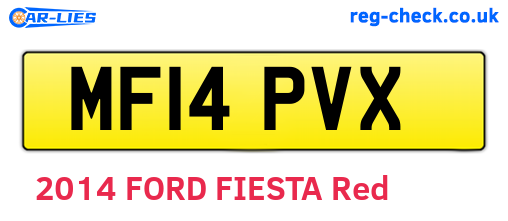MF14PVX are the vehicle registration plates.