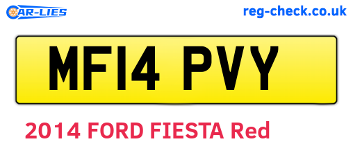 MF14PVY are the vehicle registration plates.