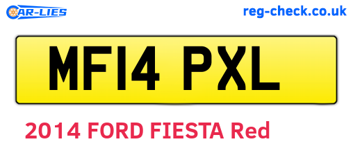 MF14PXL are the vehicle registration plates.