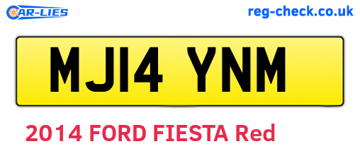 MJ14YNM are the vehicle registration plates.