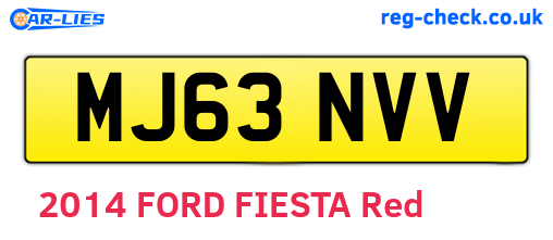 MJ63NVV are the vehicle registration plates.