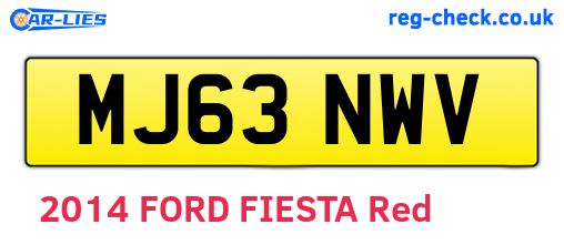MJ63NWV are the vehicle registration plates.