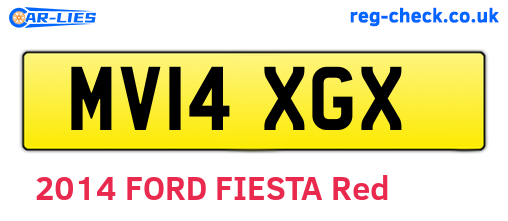 MV14XGX are the vehicle registration plates.