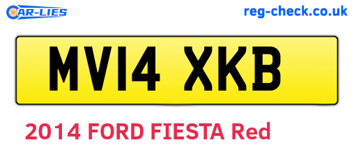 MV14XKB are the vehicle registration plates.