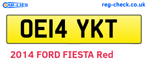 OE14YKT are the vehicle registration plates.