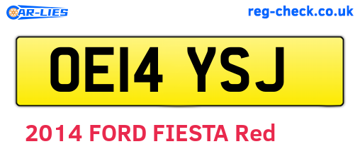 OE14YSJ are the vehicle registration plates.
