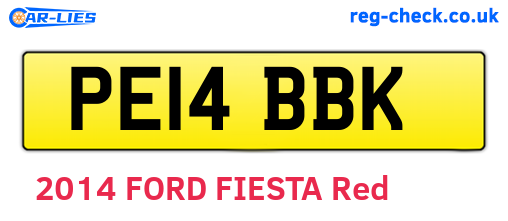 PE14BBK are the vehicle registration plates.