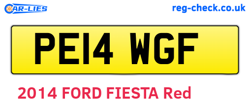 PE14WGF are the vehicle registration plates.