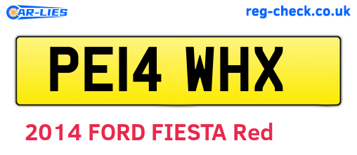 PE14WHX are the vehicle registration plates.