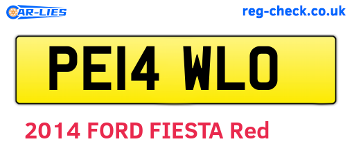 PE14WLO are the vehicle registration plates.