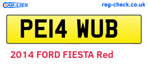 PE14WUB are the vehicle registration plates.
