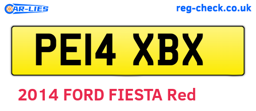 PE14XBX are the vehicle registration plates.