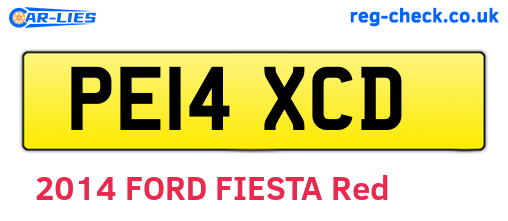 PE14XCD are the vehicle registration plates.