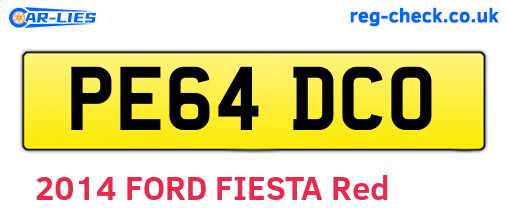 PE64DCO are the vehicle registration plates.