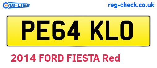 PE64KLO are the vehicle registration plates.
