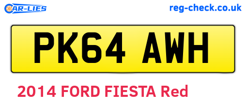 PK64AWH are the vehicle registration plates.