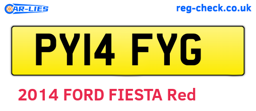 PY14FYG are the vehicle registration plates.