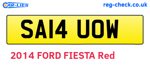 SA14UOW are the vehicle registration plates.