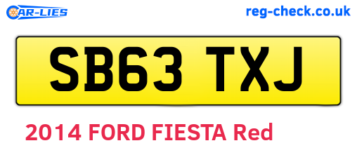 SB63TXJ are the vehicle registration plates.