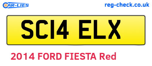 SC14ELX are the vehicle registration plates.