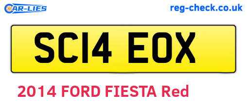 SC14EOX are the vehicle registration plates.