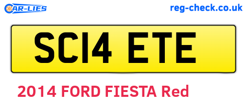 SC14ETE are the vehicle registration plates.