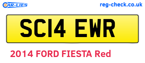 SC14EWR are the vehicle registration plates.