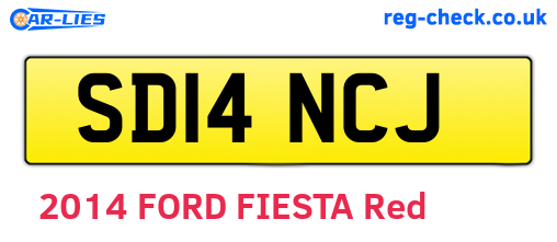 SD14NCJ are the vehicle registration plates.