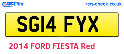 SG14FYX are the vehicle registration plates.