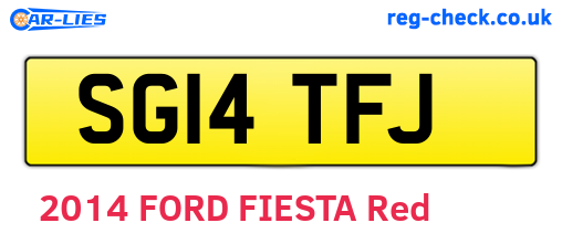 SG14TFJ are the vehicle registration plates.