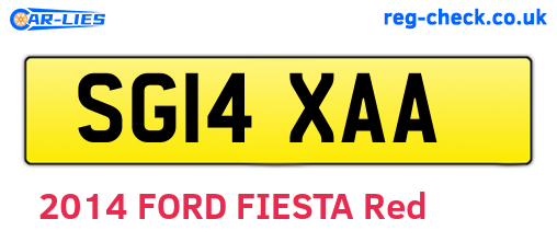 SG14XAA are the vehicle registration plates.