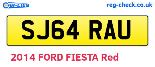 SJ64RAU are the vehicle registration plates.