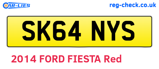 SK64NYS are the vehicle registration plates.