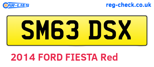 SM63DSX are the vehicle registration plates.