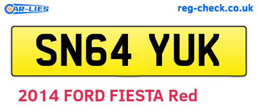 SN64YUK are the vehicle registration plates.