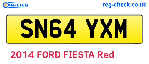 SN64YXM are the vehicle registration plates.