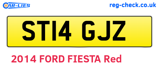 ST14GJZ are the vehicle registration plates.